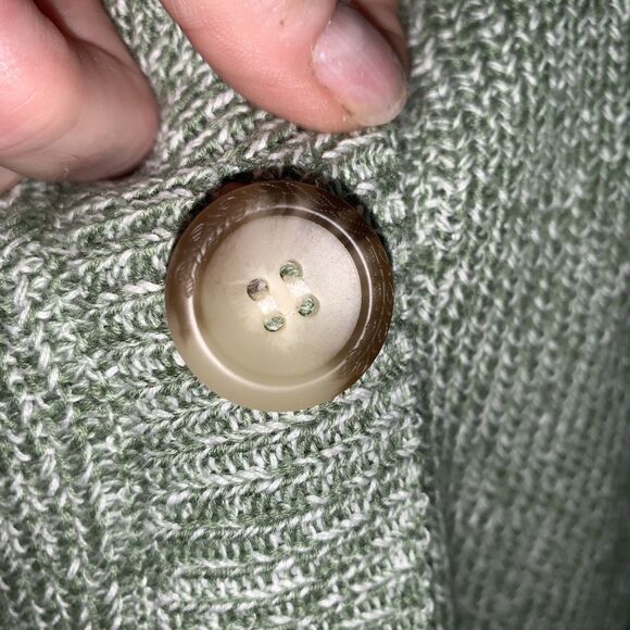 Cardigan Women’s L Heather Green Button Front Collared APPLESSEED'S Grannycore - Picture 5 of 10
